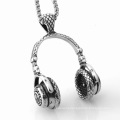 New Silver Jewelry Stainless Steel Jewelry Hip Hop Charms Sports Earphone Pendants Necklaces